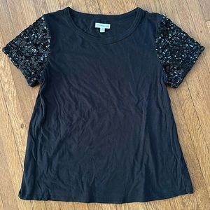 Tucker & Tate sequined sleeved black shirt girls XL